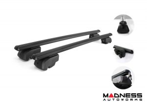 Alfa Romeo Stelvio Roof Rack Cross Bars - for models w/ factory roof rails - Black